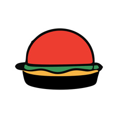 hamburger on a white Ra l