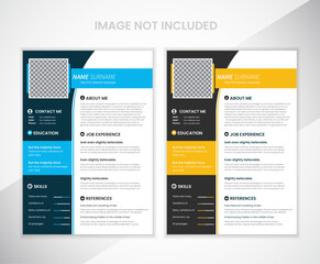 Obraz premium Professional elegant resume cv template design