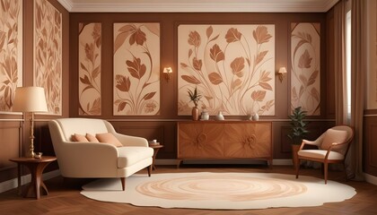 Photo interior modern design room 3d illustration;