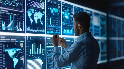 Fototapeta premium Highlight data mining techniques for insight discovery with analysts exploring datasets to uncover hidden patterns and trends