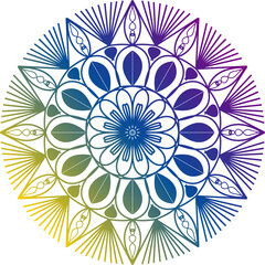 Mandala Pattern Designs, gradient color mandala, abstract mandala, Mandala Line Illustration