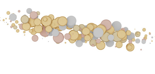 Gilded Celebration: Magnificent 3D Illustration of a Grand gold Confetti Event