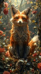 Fototapeta premium In a 3D realistic action rendering, a clan of meerkats play a game of hide and seek in the desert, popping up and ducking into burrows