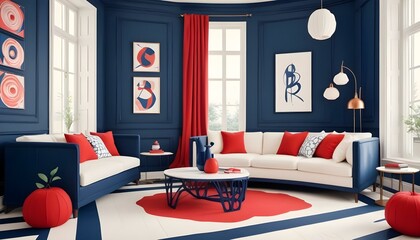 Photo interior modern design room 3d illustration;