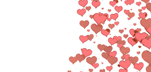 realistic isolated heart confetti on the transparent background for decoration and covering.