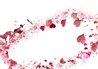 realistic isolated heart confetti on the transparent background for decoration and covering. in transparent PNG
