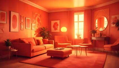 Photo interior modern design room 3d illustration;