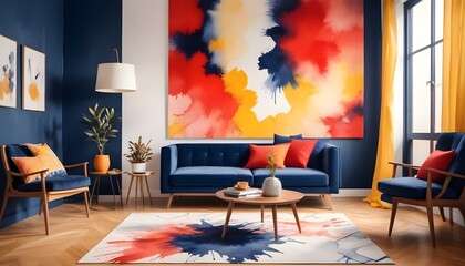 Photo interior modern design room 3d illustration;