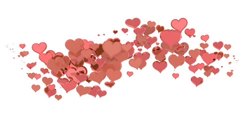 realistic isolated heart confetti on the transparent background for decoration and covering.