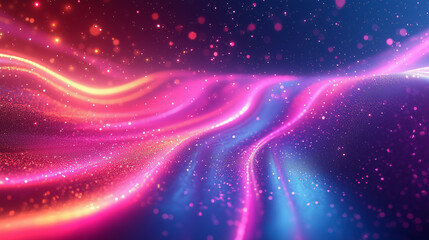 Fototapeta premium Futuristic abstract background, colorful bright neon rays and glowing lines. AI generative 