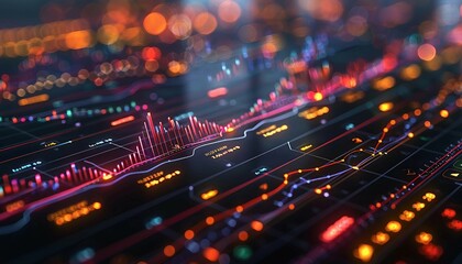 Obraz premium Advanced 3D Financial Data Analytics Platform, advanced 3D financial data analytics platform with detailed, 