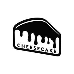 Cheese cake logo design vector black and white emblem of bakery