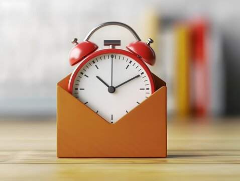 Efficiency and Time Sensitivity in Email Communication An Email Icon with a Stopwatch