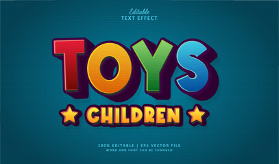 Children Toys Editable Text Effect 3d Style Cartoon and Display For Kids 