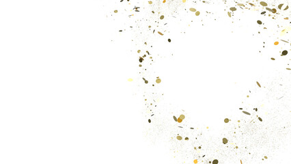 Multicolor confetti abstract background with a lot of falling pieces, isolated on a white background. Festive decorative tinsel element for design