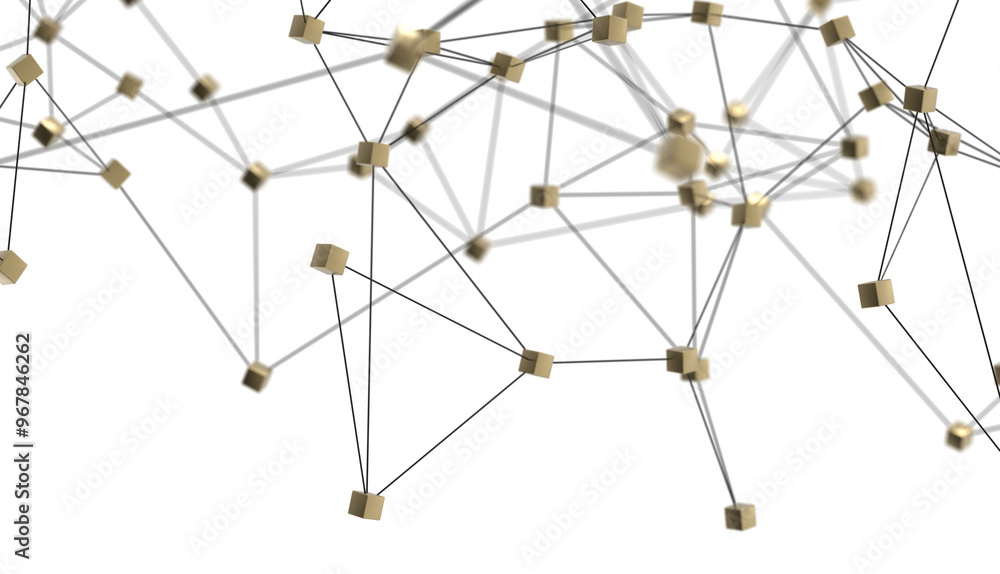 Poster abstract 3d render, network concept, background