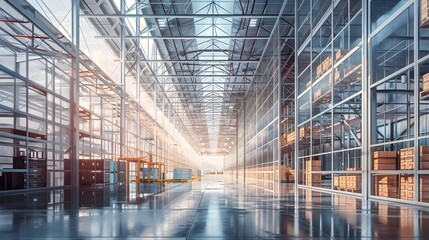 High tech Warehouse with Vertical Storage Solutions for Maximized Logistics and Space Efficiency