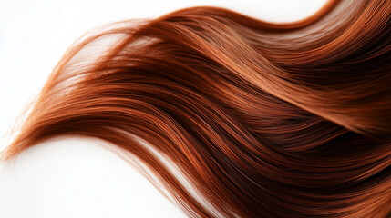 Fototapeta premium Close-up view of the ends of red hair on a light background.