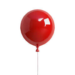 Obraz premium Red balloon with shiny surface, perfect for celebrations and parties. 