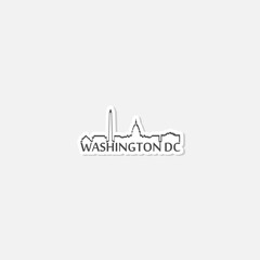 Washington DC icon sticker isolated on gray background