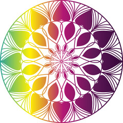 Mandala Pattern Designs, gradient color mandala, abstract mandala, Mandala Line Illustration