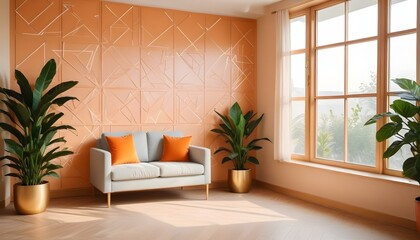 Photo interior modern design room 3d illustration;