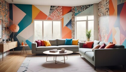 Photo interior modern design room 3d illustration;