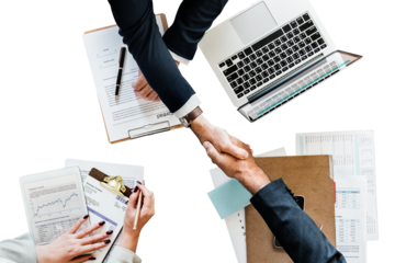 Business handshake png sticker, transparent background