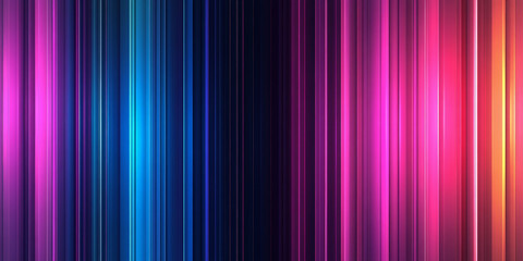 Vertical gradient stripes in neon colors, transitioning from cyan to magenta, with a glossy, reflective texture and sharp edges for a futuristic look.