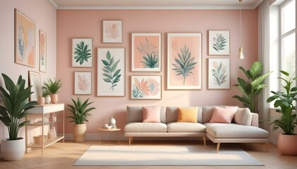 Photo interior modern design room 3d illustration;