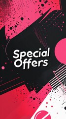 Obraz premium A striking minimalist design showcases the words special offers against a vibrant background, perfect for advertising promotions