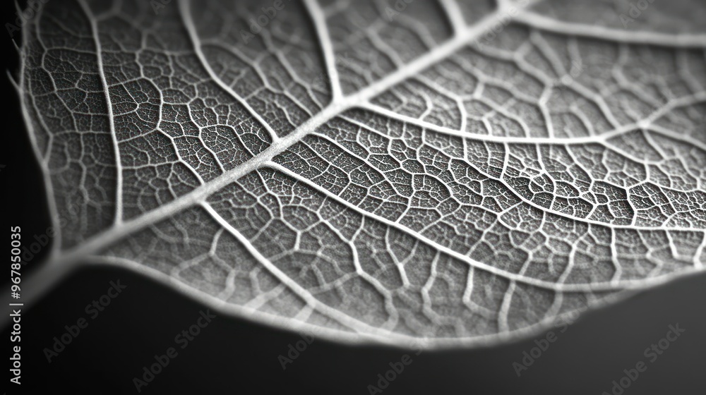 Poster close-up of a leaf showcasing intricate vein patterns and textures.