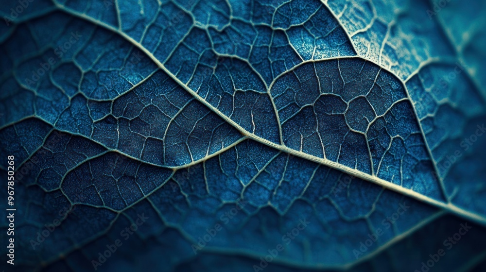 Poster close-up of a textured leaf highlighting intricate veins and patterns.