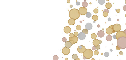 Glittering Spectacle: Captivating 3D Illustration of Glittery gold Confetti