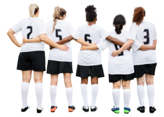 Png girls soccer team cut out, sports, transparent background