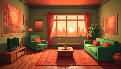 Photo interior modern design room 3d illustration;
