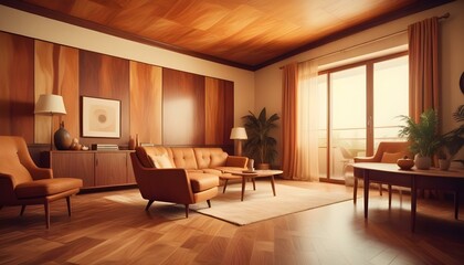 Fototapeta premium Photo interior modern design room 3d illustration;