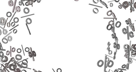 3d Sales icons floating in the air 3D rendering