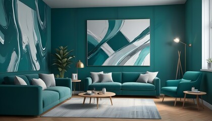 Photo interior modern design room 3d illustration;
