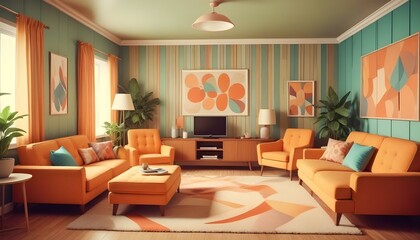 Fototapeta premium Photo interior modern design room 3d illustration;