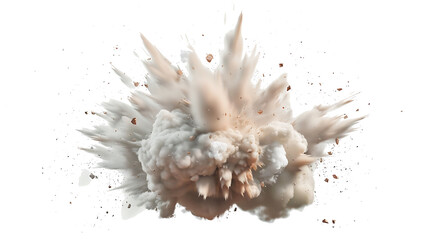 withe explosion isolated on white