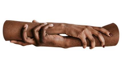 Black couple hands png transparent background