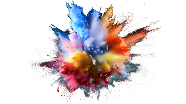 multicolor explosion isolated on withe
