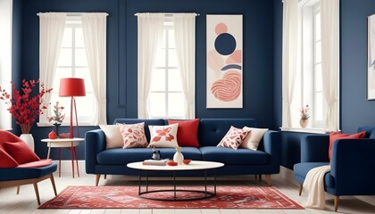 Photo interior modern design room 3d illustration;