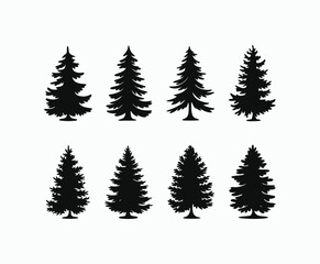 Obraz premium Pine trees silhouette EPS vector file illustration template
