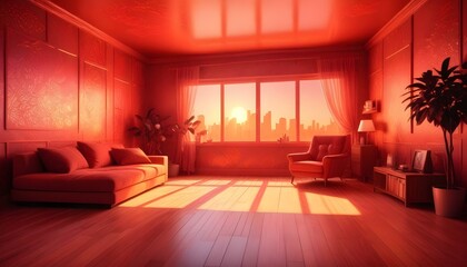 Photo interior modern design room 3d illustration;