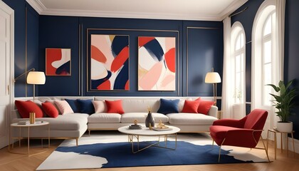 Photo interior modern design room 3d illustration;