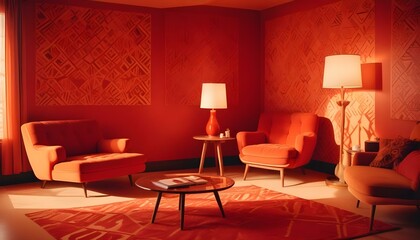 Photo interior modern design room 3d illustration;