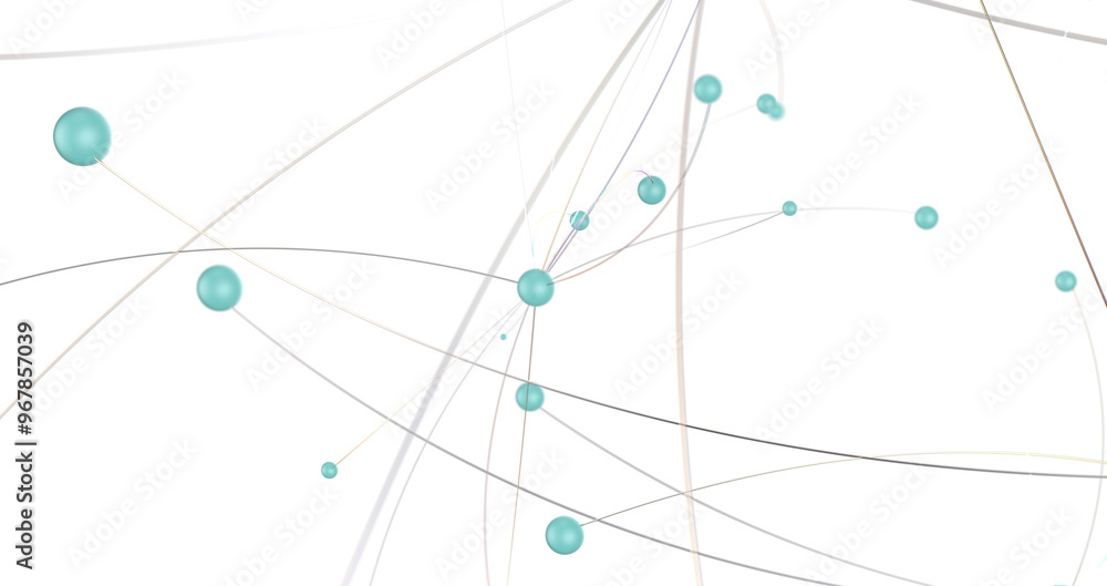 Poster Digital cyberspace with particles and Digital data network connections concept.