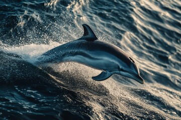 Fototapeta premium Dolphin Leaping Through the Waves